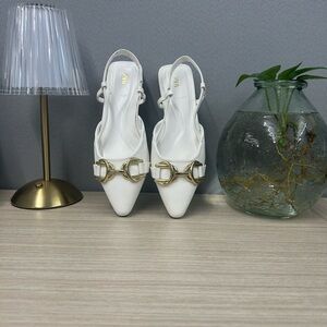 Elegant White Slingback Heels
